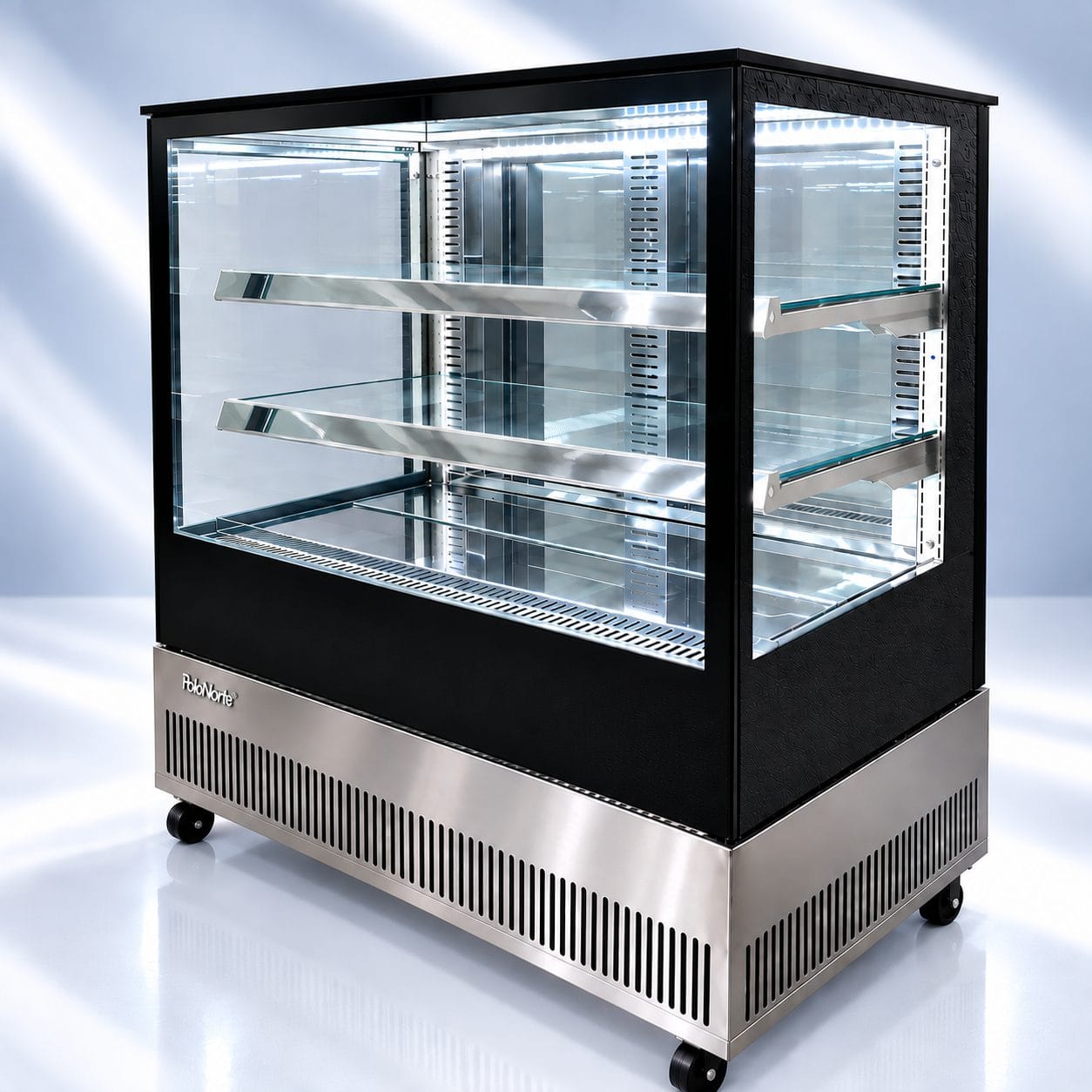 Vitrina pastelera refrigerada negra de exhibición Polo Norte